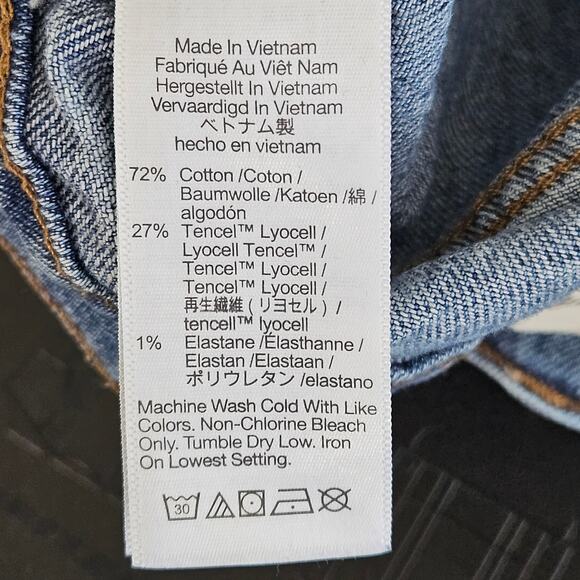 Madewell Blue Denim Cut-Off High Waist Jean Short Shorts | Women's 23 - Picture 12 of 15